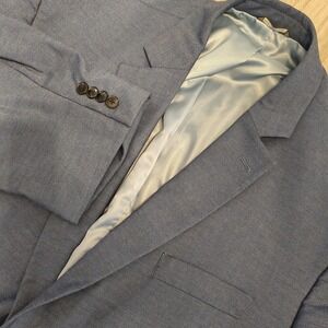 OAK HILL Perfect Fit Blue Nailhead Mens Blazer Suit Jacket Sport Coat 52R 2XL‎